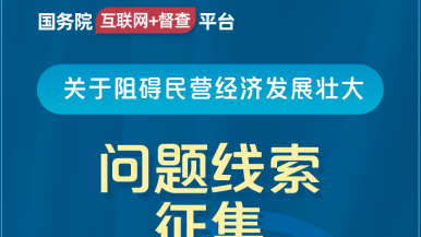 xx骚逼.com国务院“互联网+督查”平台公开征集阻碍民营经济发展壮大问题线索